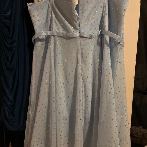 Chic Light Blue High-Low Dress - Picture 5 of 6